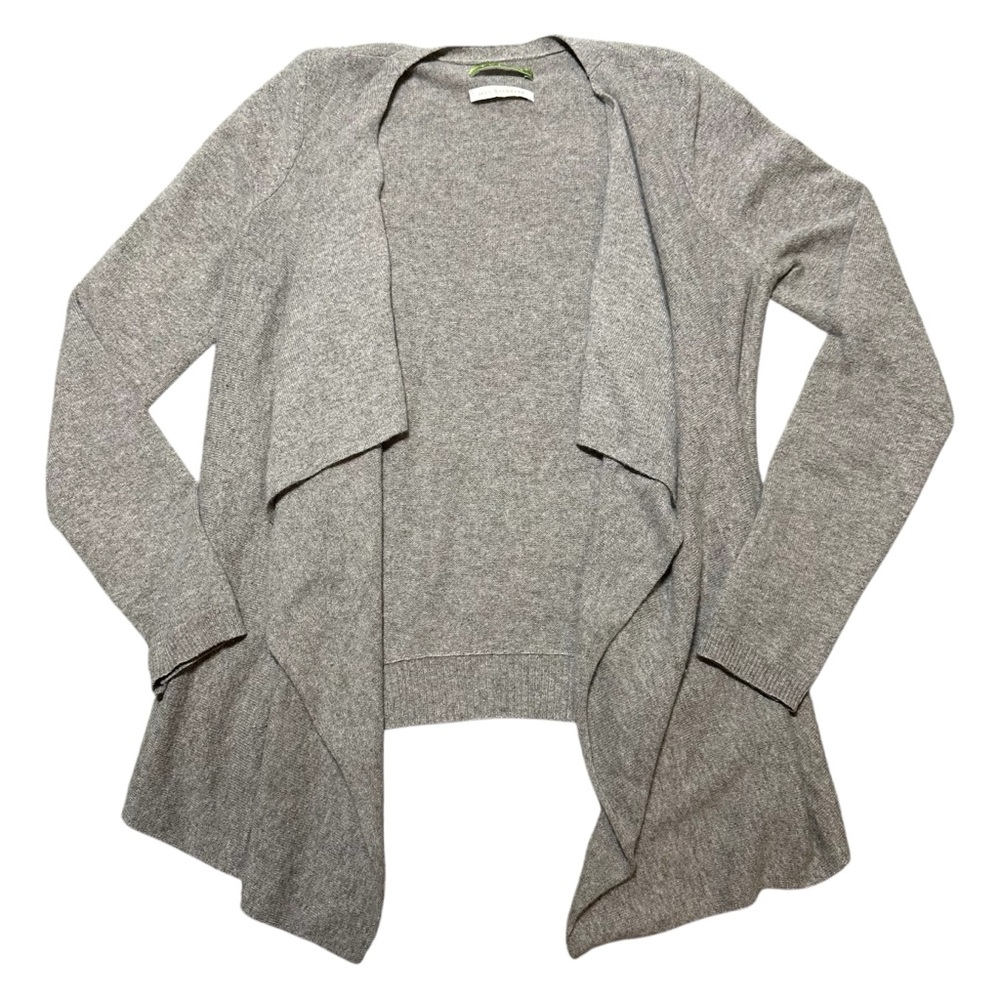 Velvet Graham & Spencer 100% Cashmere Soft Beige Open Front Drape Cardigan Wrap